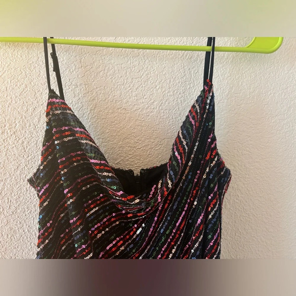Laundry by Shelli Segal Rainbow Slip NWT Sequin Dress Size 8 - Picture 3 of 7